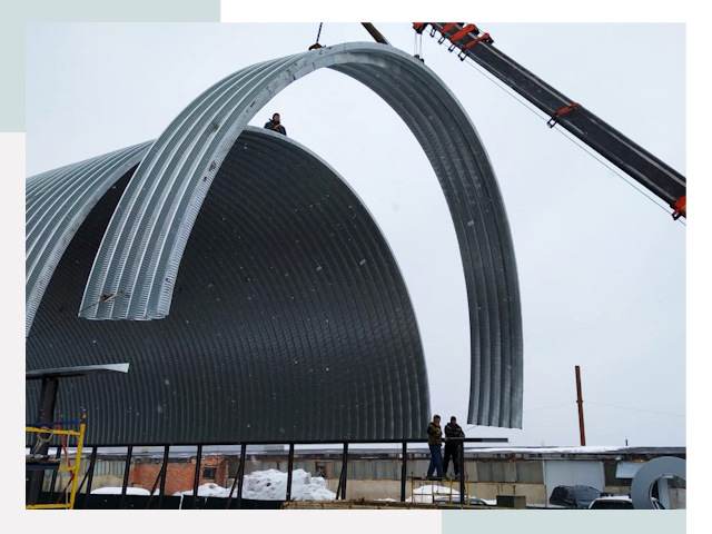 Полукруглые ангары в Гагарине